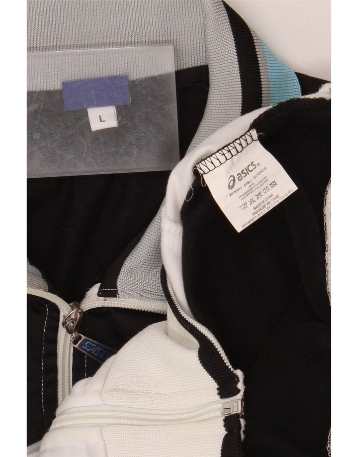 Мужская спортивная куртка ASICS, большая белая полиэстер с цветными блоками