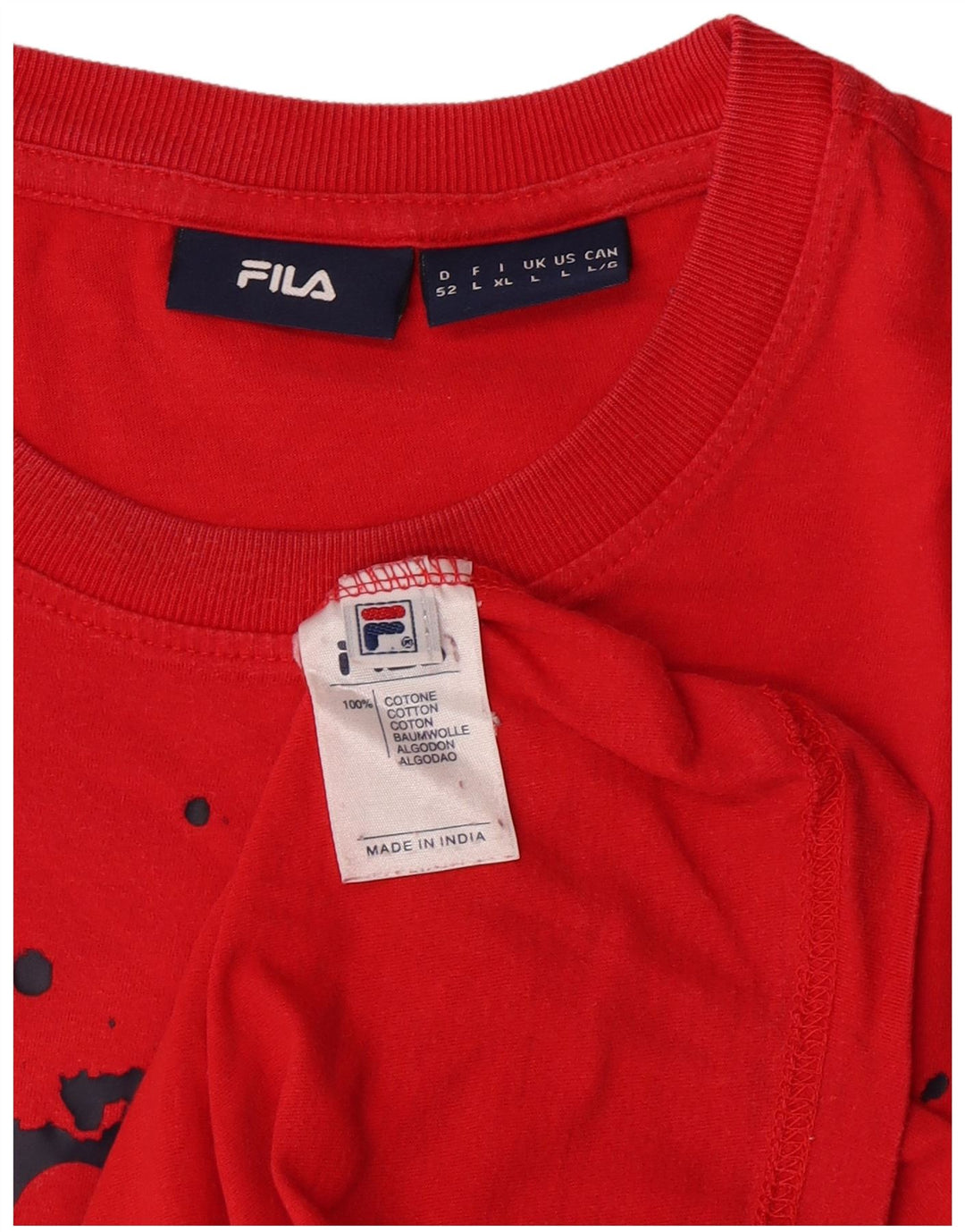Fila Мужская футболка с рисунком, большой красный хлопок