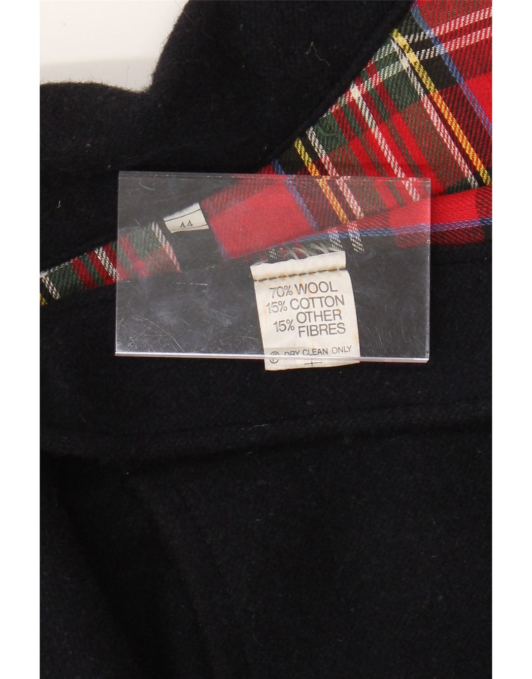 VINTAGE Мужское пальто свободного кроя IT 44 XS Темно-синий, шерсть с цветными блоками