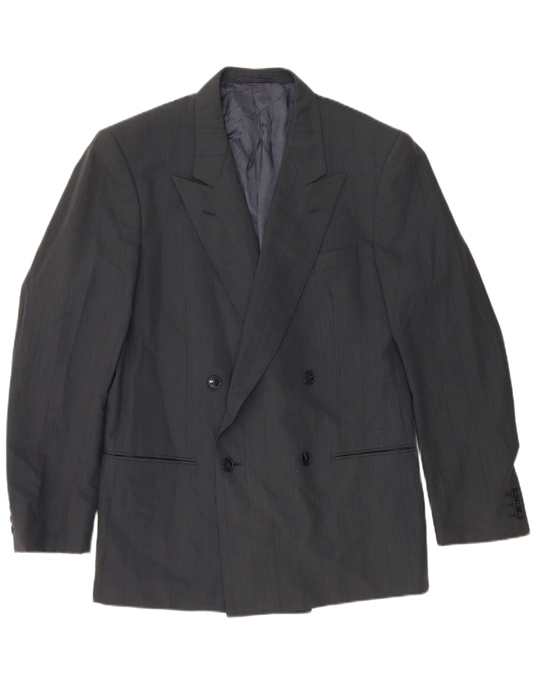 Мужской двубортный пиджак Mario Zegna IT 48 Medium Navy Blue Wool