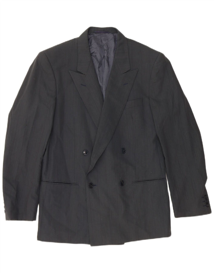 Мужской двубортный пиджак Mario Zegna IT 48 Medium Navy Blue Wool