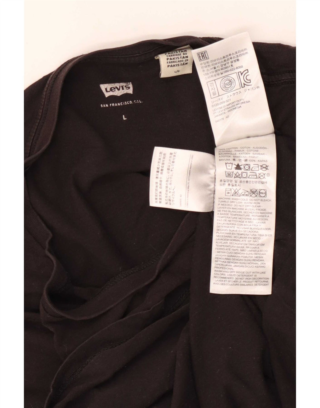 Женская футболка с рисунком Levi's Top UK 14, большая черная