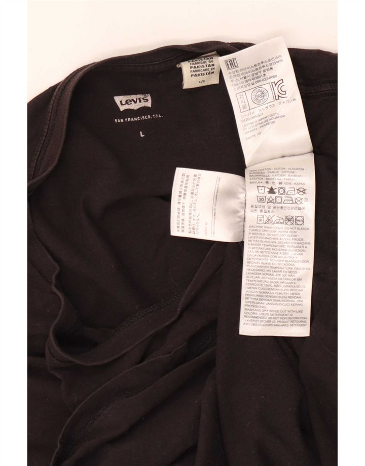 Женская футболка с рисунком Levi's Top UK 14, большая черная