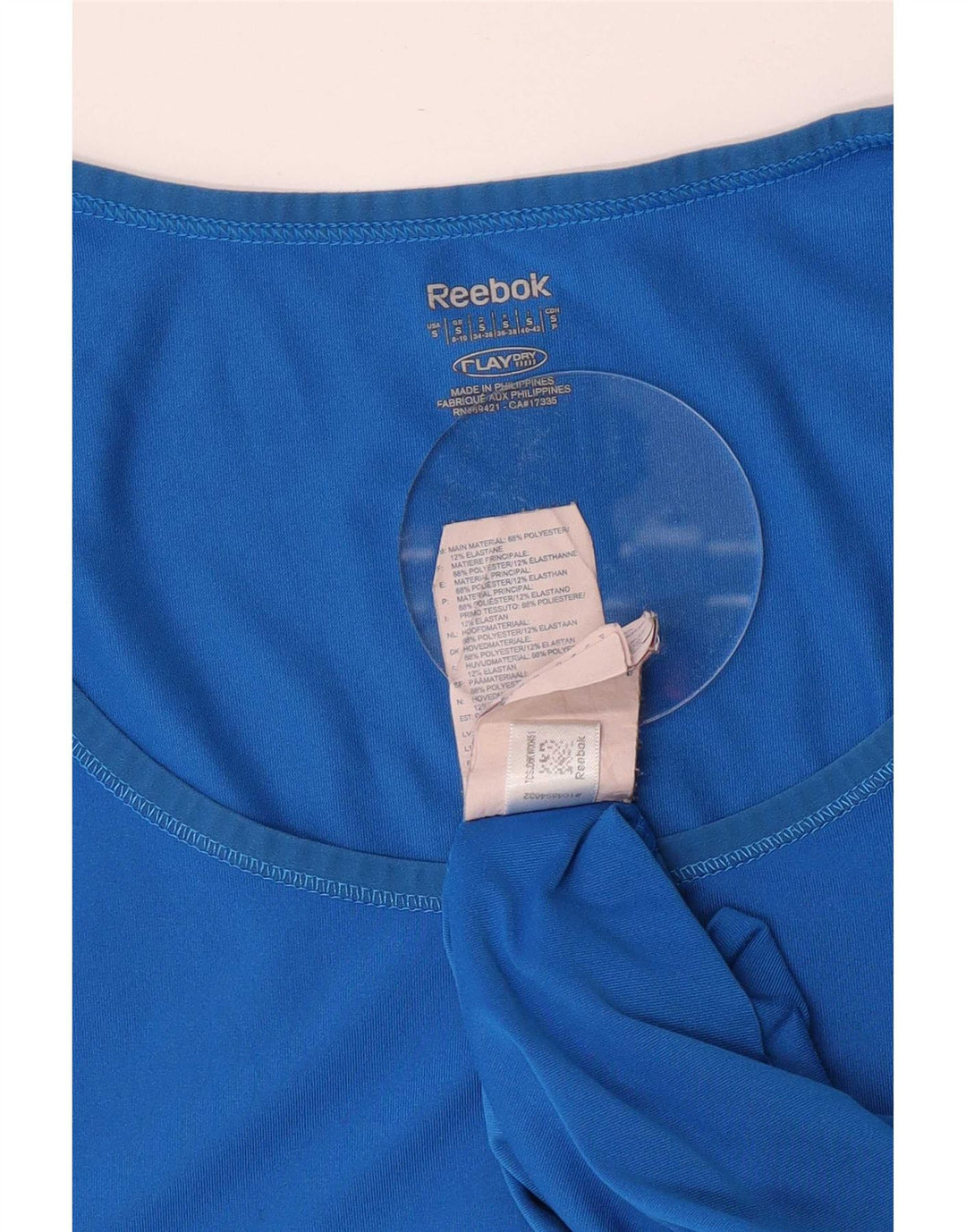 Женская футболка Reebok Top UK 8/10, маленькая, синяя, полиэстер