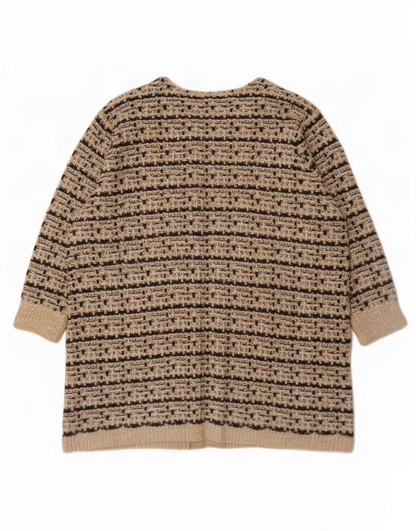 Женский удлиненный открытый кардиган Joe Browns, Великобритания, 32/34, 5XL, бежевый в полоску