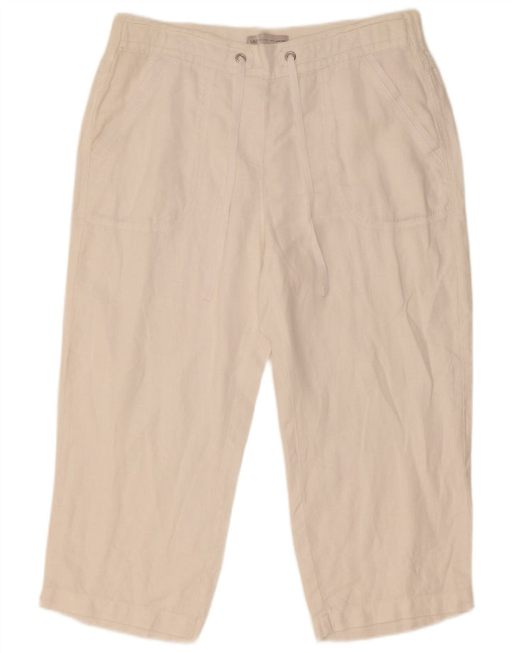 Женские прямые капри Marks & Spencer W32 L21 белые льняные