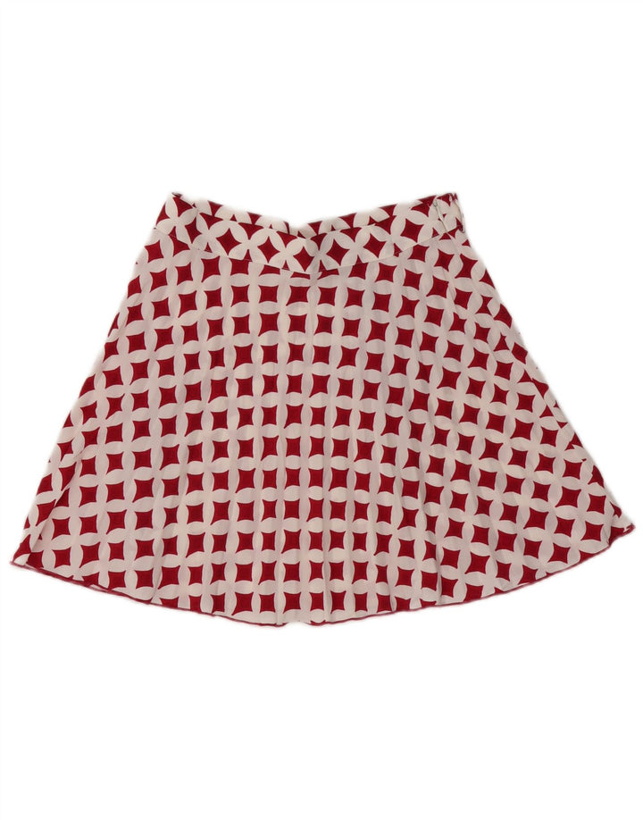 Женская мини-юбка Zara Medium W28, белая с геометрическим узором