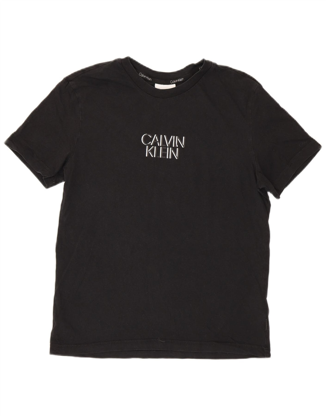 Мужская футболка с рисунком Calvin Klein, средний черный хлопковый топ