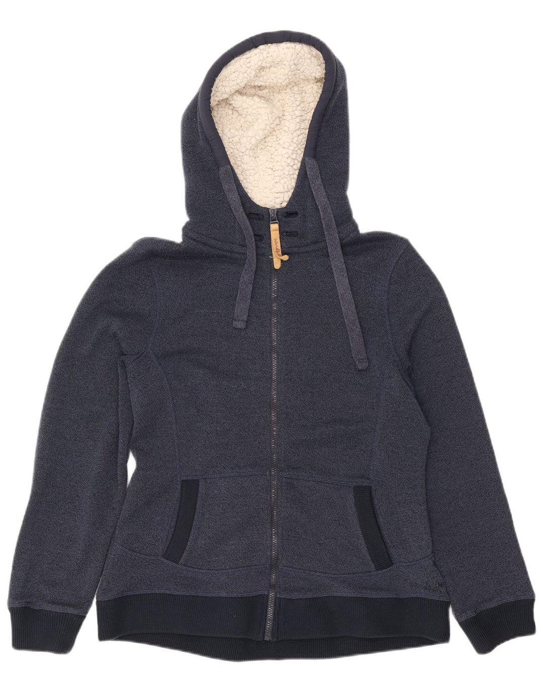 Женский свитер с капюшоном на молнии Weird Fish UK 14, большой темно-синий полиэстер