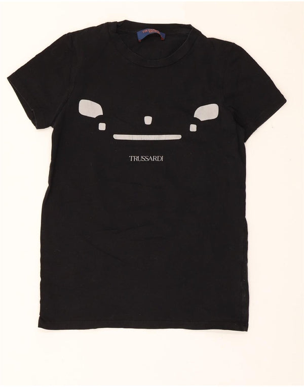 TRUSSARDI JEANS Женская футболка с рисунком Top UK 6 XS, черный хлопок