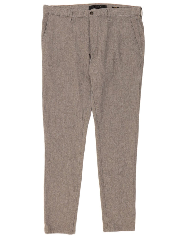 Мужские узкие брюки-чиносы Zara EU 42, большие W32 L30, серые