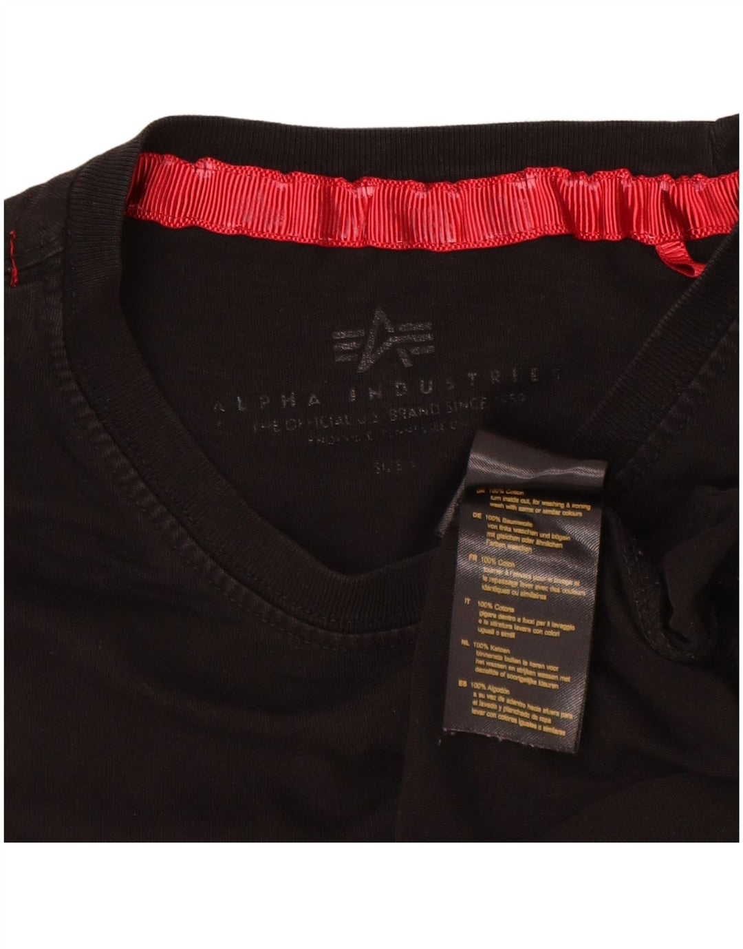 Мужская футболка с рисунком Alpha Industries, маленький черный хлопок