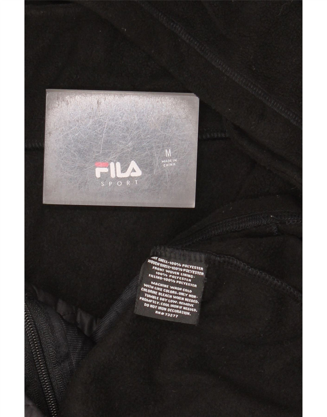 Женская флисовая куртка Fila с капюшоном UK 14, средний черный полиэстер