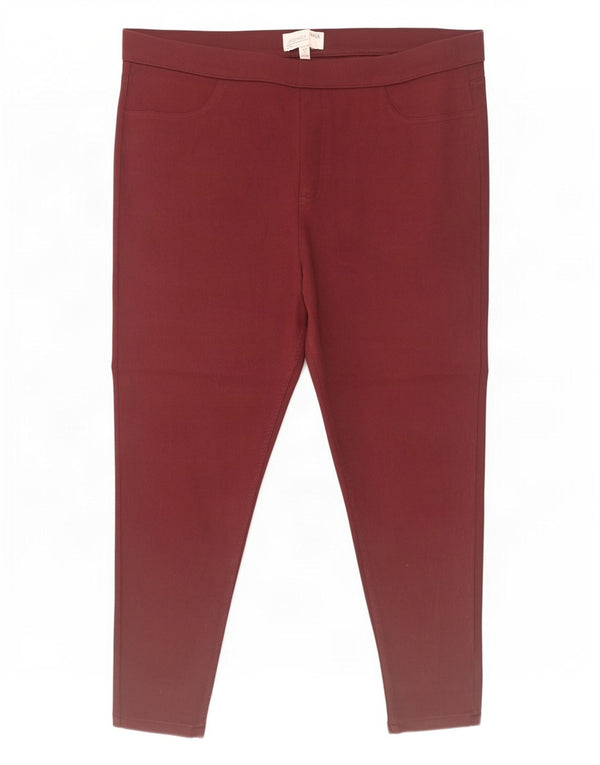 Женские уютные укороченные джеггинсы Marks & Spencer UK 20 2XL W38 L26 бордовые