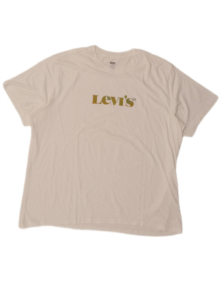 Мужская футболка свободного кроя с рисунком Levi's, топ XL, белая