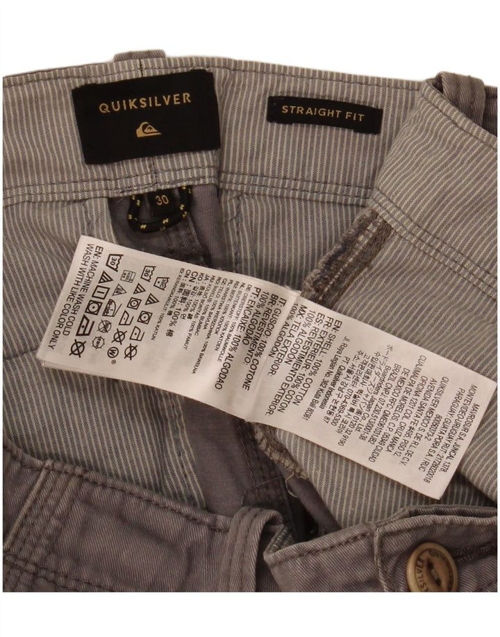 Мужские шорты карго прямого кроя Quiksilver W30, хлопок среднего серого цвета