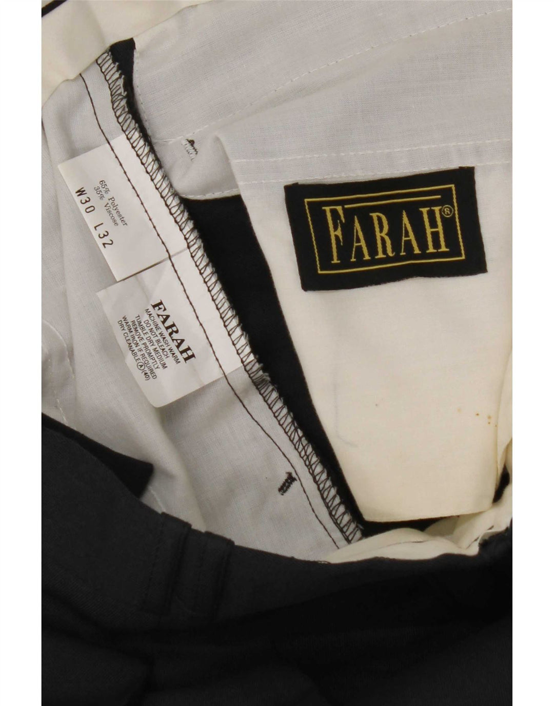 Мужские костюмные брюки Farah W30 L28 темно-синие из полиэстера
