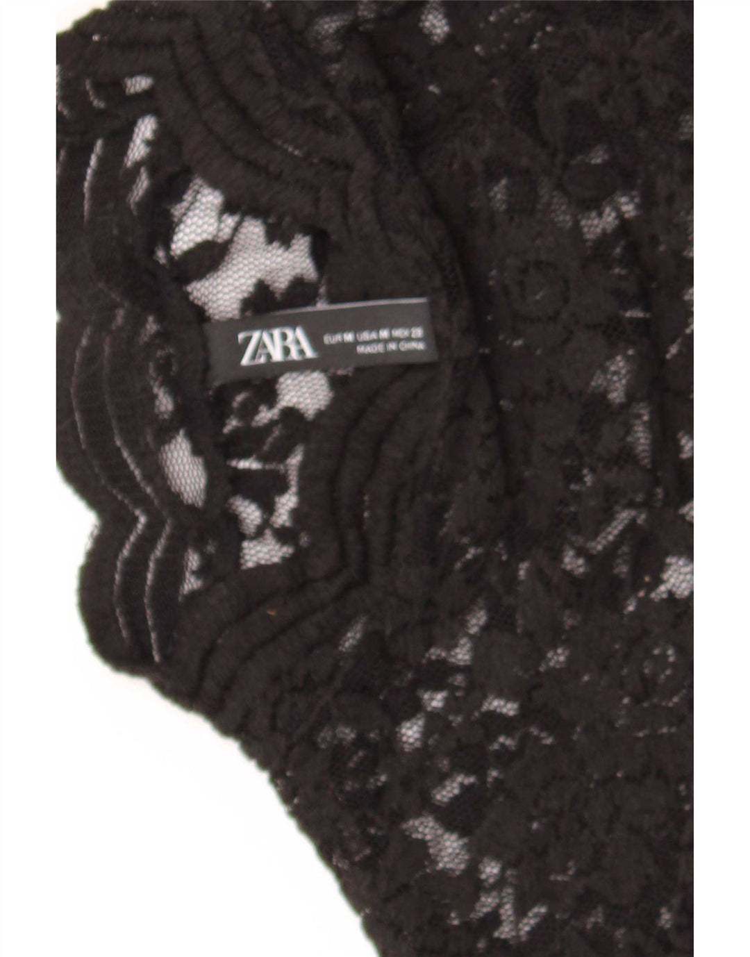 Женская укороченная кружевная блузка Zara UK 12, средний черный с цветочным принтом