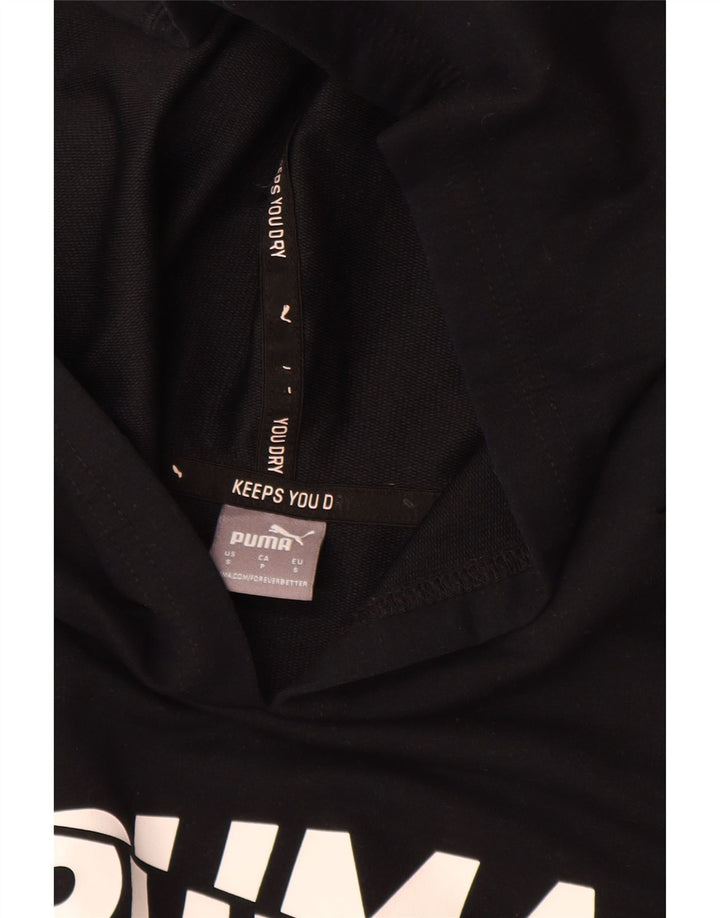 Женский джемпер с капюшоном Puma Oversized с рисунком UK 10, маленький, черный, полиэстер
