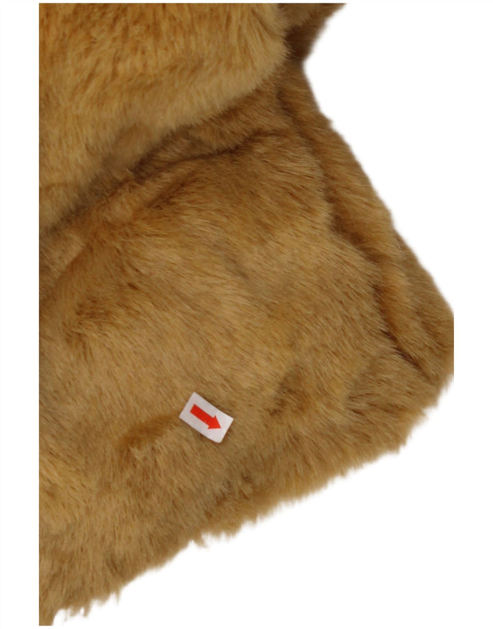 ВИНТАЖНОЕ женское пальто из искусственного меха UK 22 3XL Бежевый