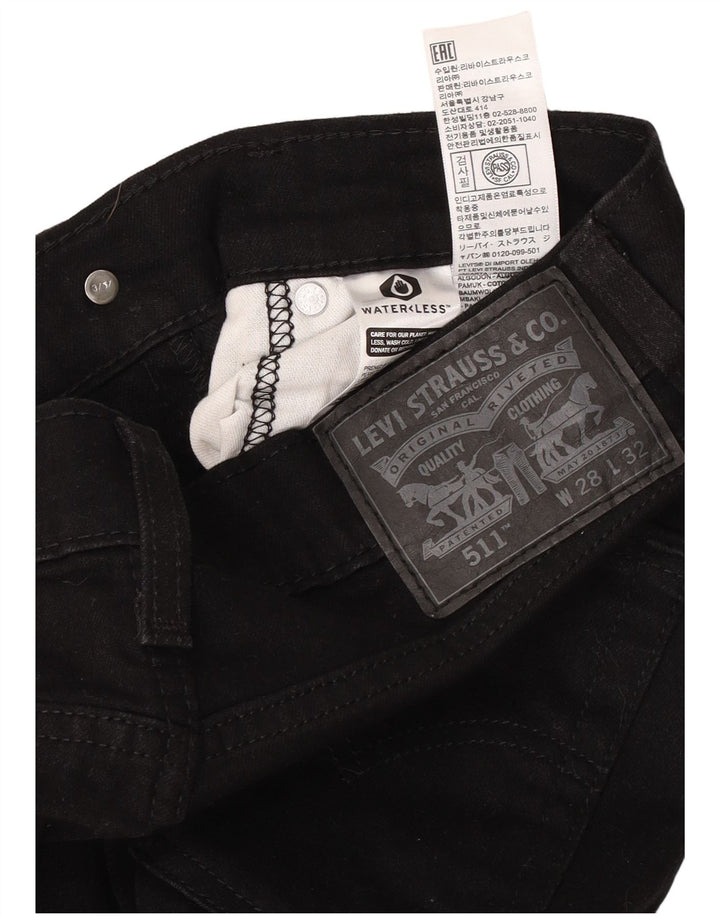 Мужские джинсы Levi's Slim 511 W28 L32, черный хлопок