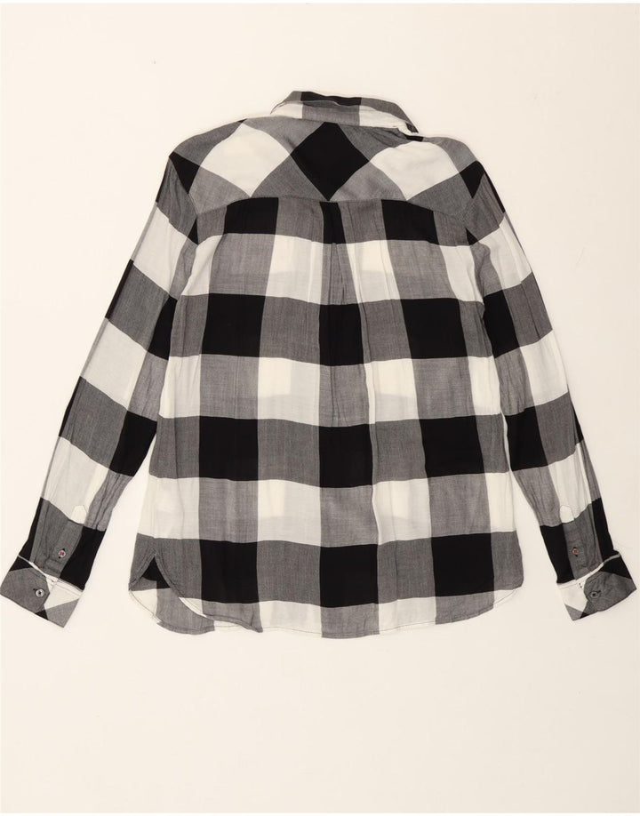 Женская рубашка стандартного кроя Tommy Hilfiger US 8, средний черный цвет в клетку, вискоза