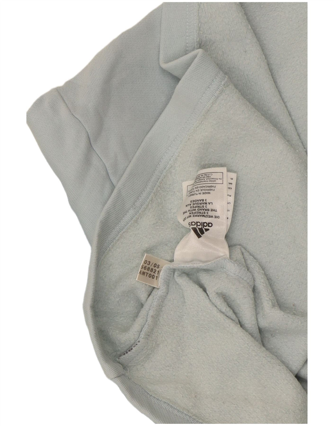 Мужской топ Adidas с воротником на молнии и длинным рукавом, средний синий хлопок