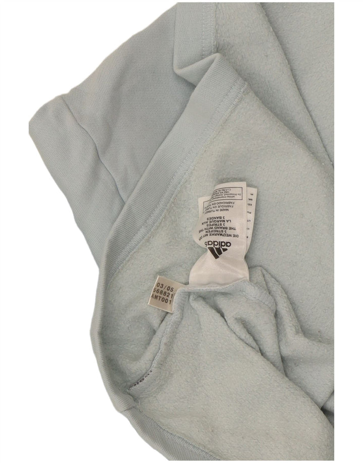 Мужской топ Adidas с воротником на молнии и длинным рукавом, средний синий хлопок