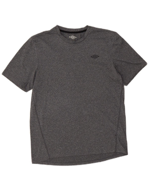 Umbro Mens T-Shirt Top Medium Grey Flecked Polyester