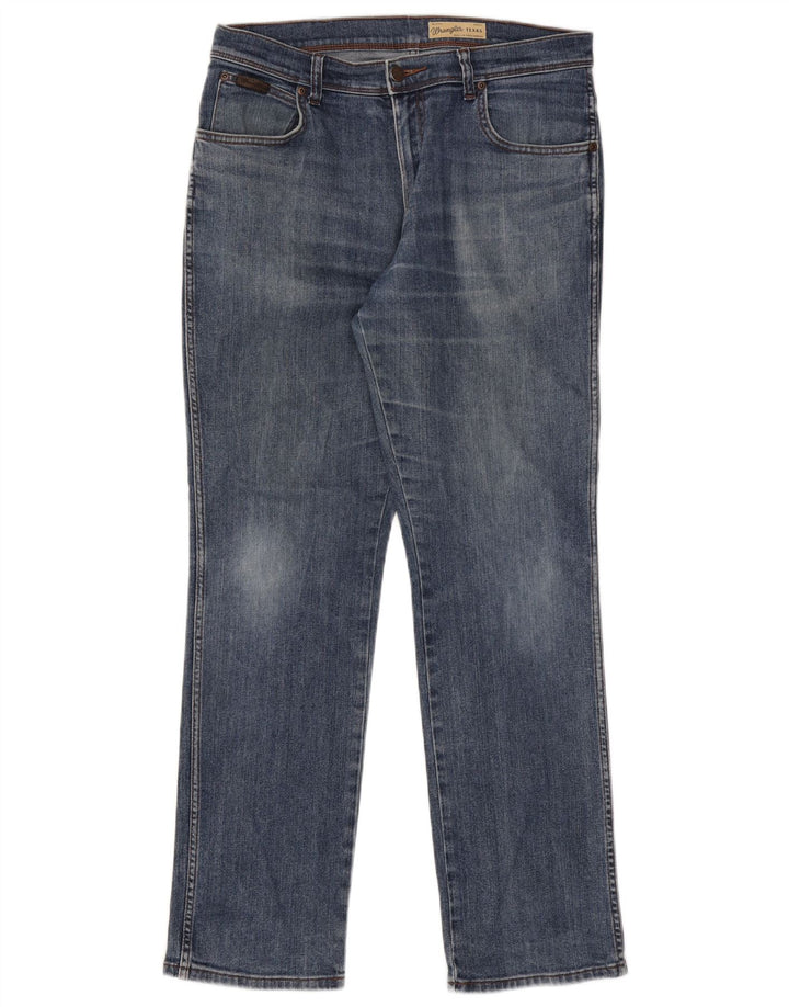 Мужские прямые джинсы Wrangler Texas Stretch W34 L32, синий хлопок