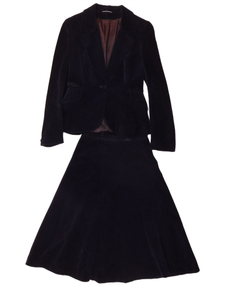 PIERRE D'ALBY Женский комплект из 2 вельветовых юбок UK 10 Small W24 Темно-синий