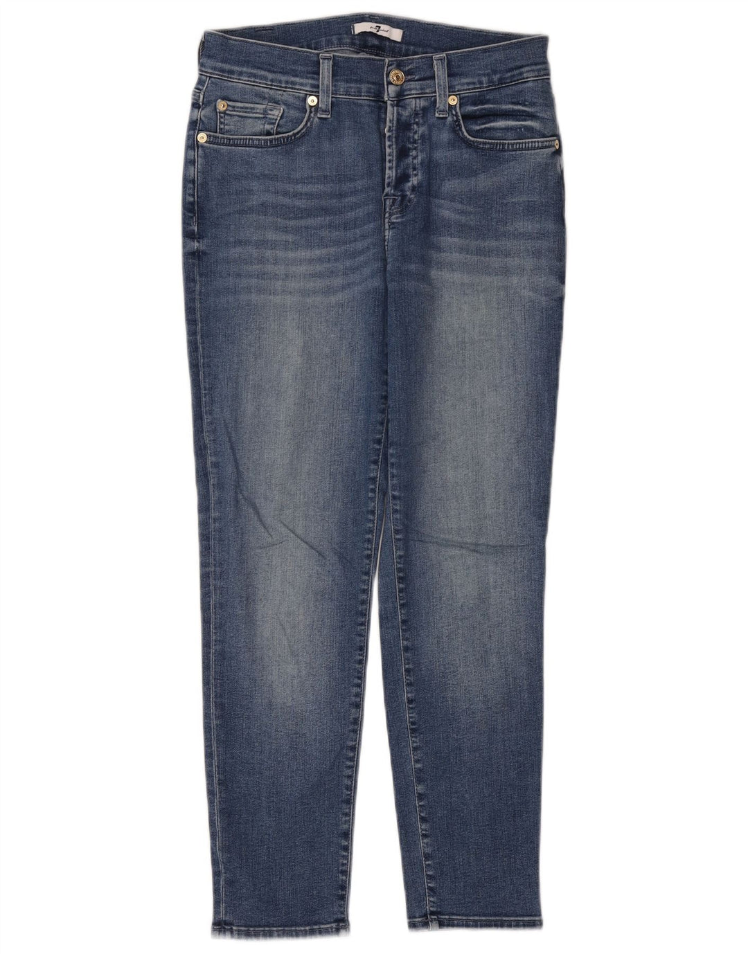 Женские узкие джинсы 7 For All Mankind W32 L27, синий хлопок