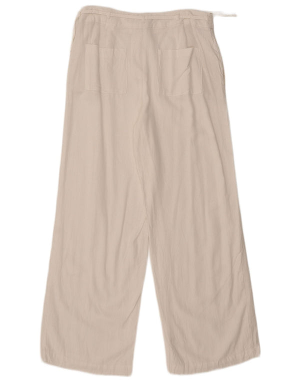 Zara Womens Wide Leg Casual Trousers Medium W28 L29 White Viscose