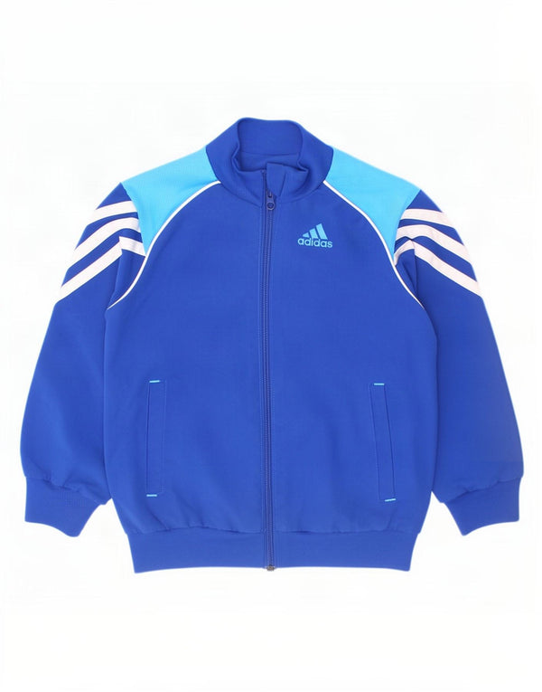 Спортивный костюм Adidas для мальчиков, верхняя куртка 2–3 лет, синяя, полиэстер с цветными блоками
