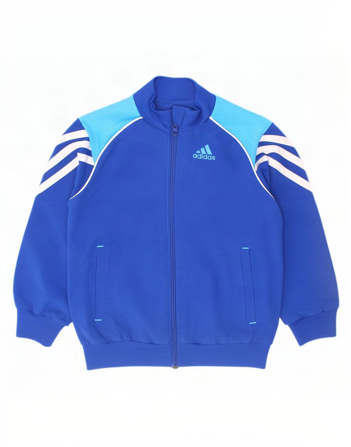 Спортивный костюм Adidas для мальчиков, верхняя куртка 2–3 лет, синяя, полиэстер с цветными блоками