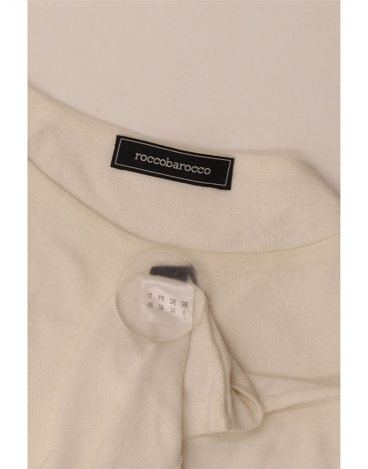 Женская укороченная блузка Roccobarocco, Великобритания, 8, маленькая, белая