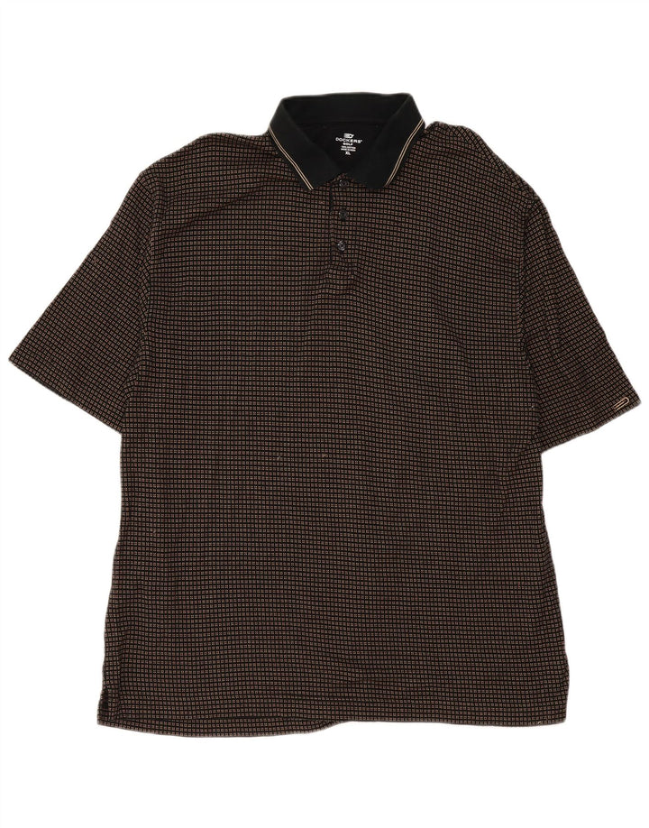 Мужская рубашка-поло для гольфа Dockers XL, черная клетка, хлопок