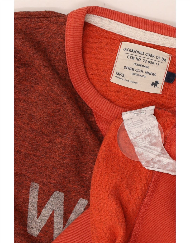 Мужской свитшот с рисунком Jack & Jones, маленький хлопковый джемпер с оранжевыми крапинками
