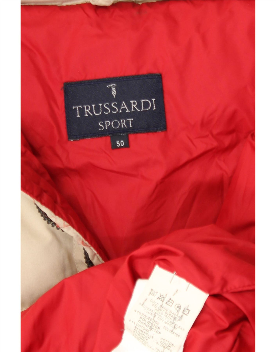 Мужская утепленная куртка Trussardi IT 50, большая, бежевый, полиэстер