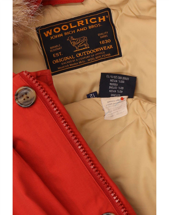 Утепленная куртка Woolrich для мальчиков с капюшоном, 11–12 лет, красный нейлон