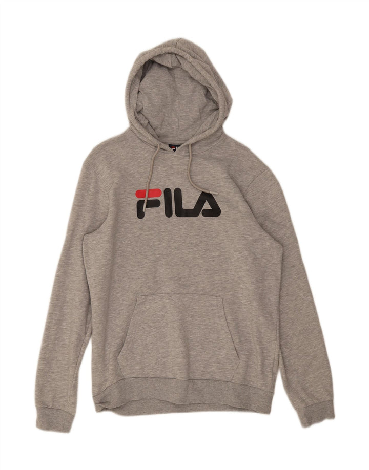 Fila Мужской джемпер с капюшоном с рисунком, средний серый, хлопок