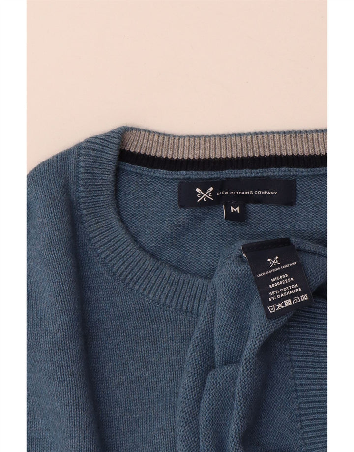 Crew Clothing Мужской джемпер с круглым вырезом, свитер, средний синий хлопок, хлопок