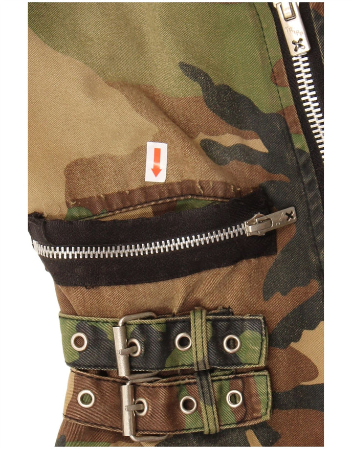 Женская укороченная куртка в стиле милитари TRIPP NYC, Великобритания, 10 шт., маленький камуфляжный хлопок цвета хаки