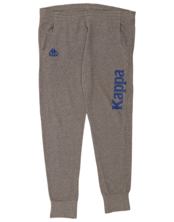 Мужские спортивные брюки Kappa с графическим рисунком, джоггеры, 2XL, серый хлопок с крапинками