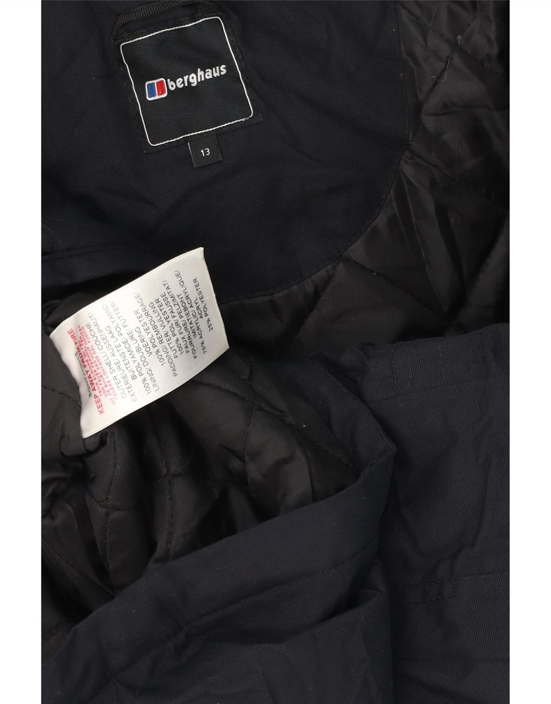 Berghaus Ветровка для мальчиков с капюшоном 12-13 лет, черный полиэстер