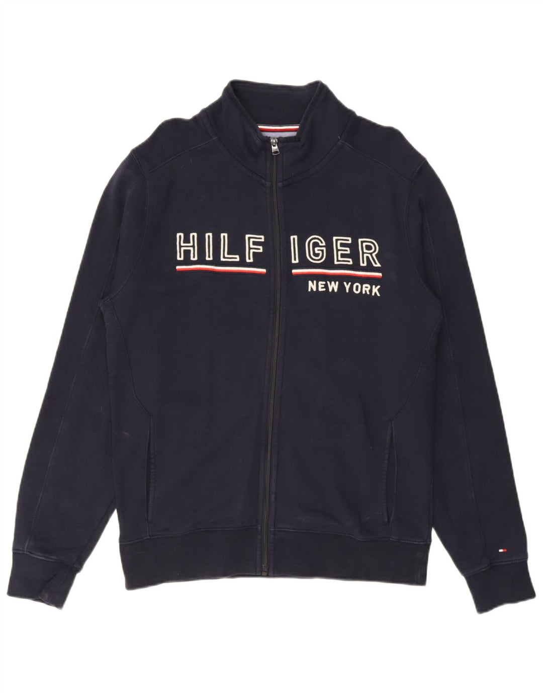 Tommy Hilfiger Мужской спортивный костюм в винтажном стиле, верхняя куртка, средний темно-синий