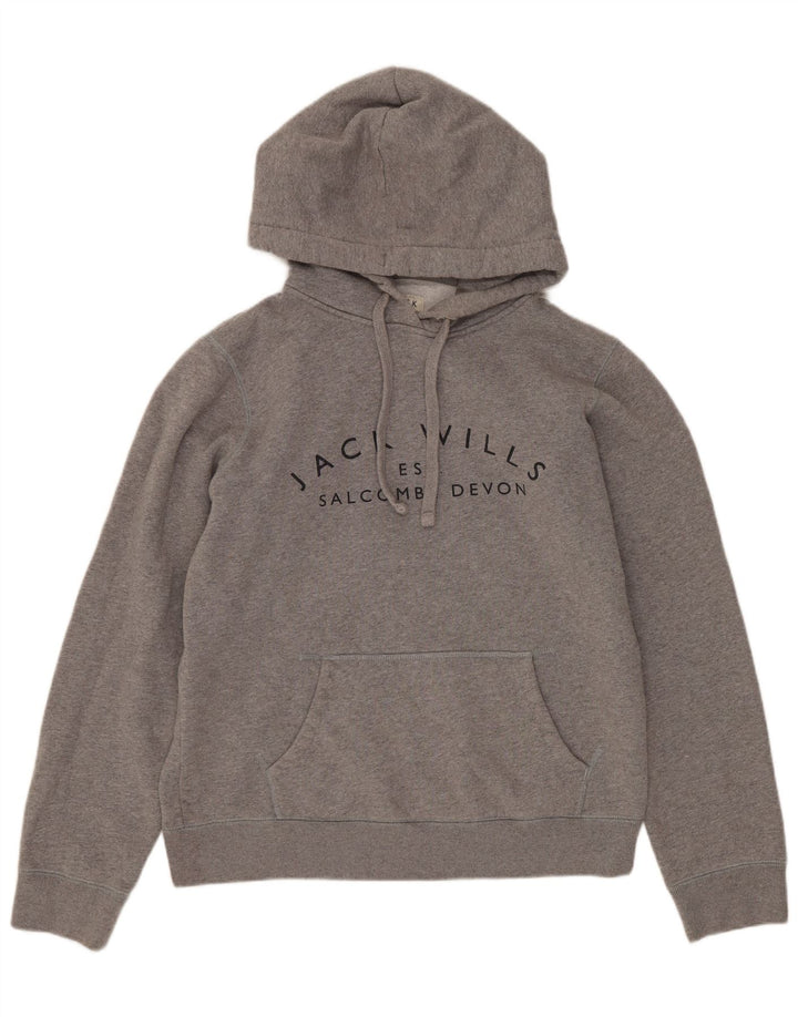JACK WILLS Женский джемпер с капюшоном Salcombe Devon Oversized UK 10, маленький серый