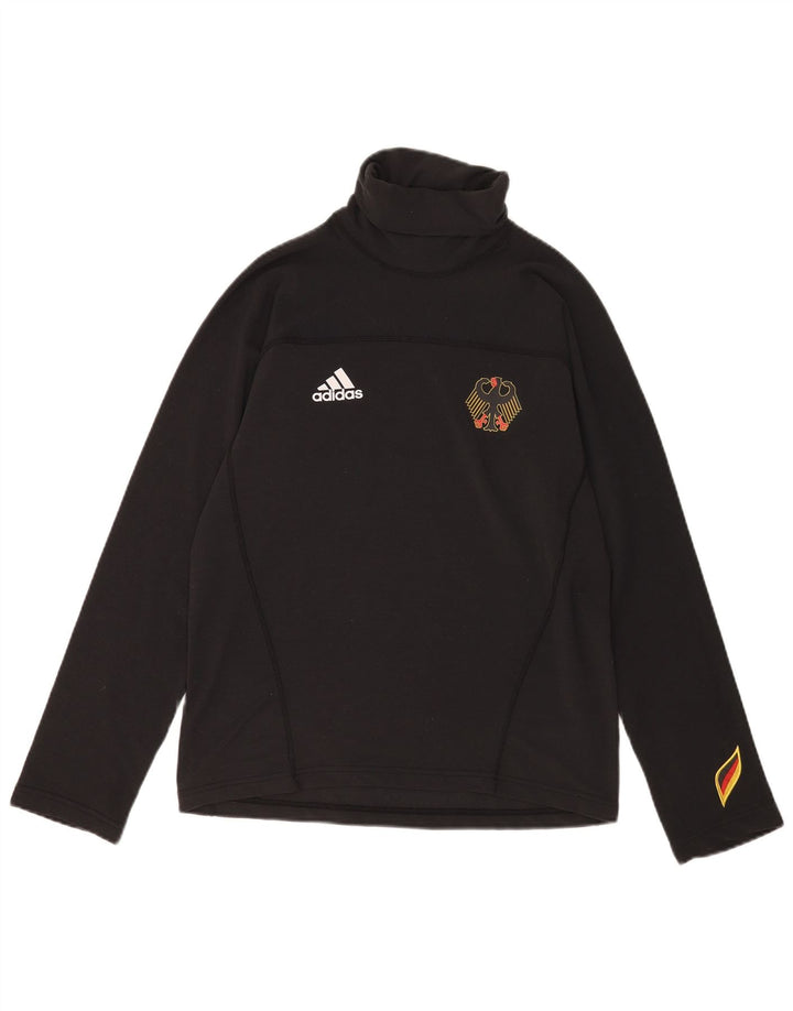 Мужской топ Adidas с длинным рукавом с рисунком, Великобритания 34/36, маленький черный полиэстер