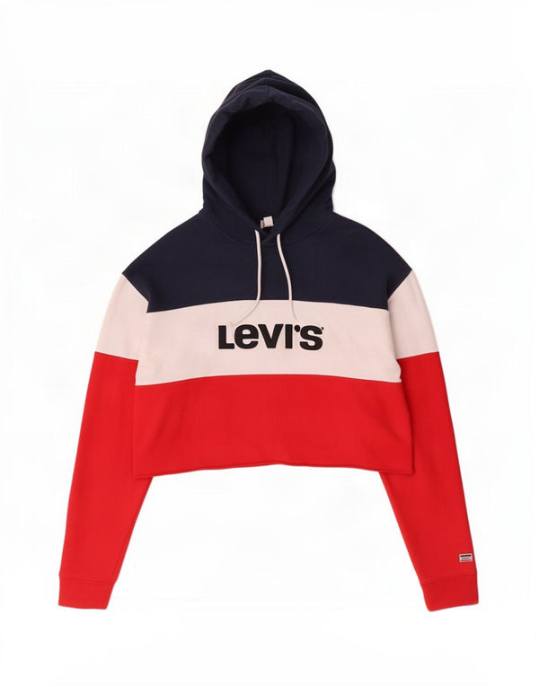 Женский укороченный джемпер с капюшоном Levi's UK 14, средний, разноцветный