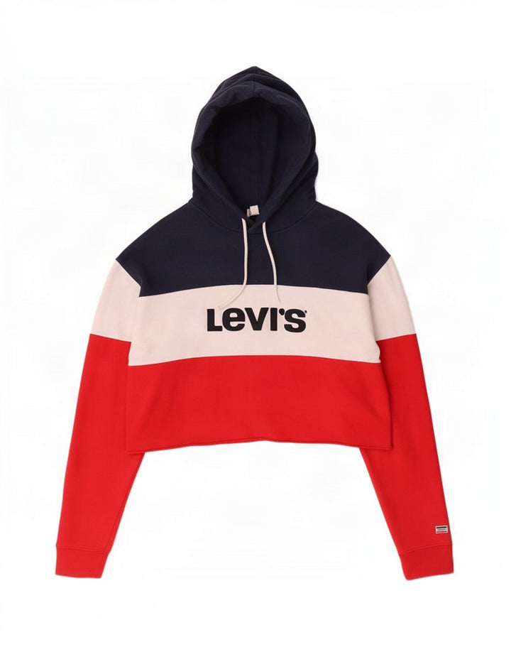 Женский укороченный джемпер с капюшоном Levi's UK 14, средний, разноцветный